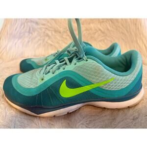 Nike Flex TR 6 aqua & yellow running shoes Women’s sz 8 great condition distance